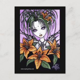"Ayla" Gothic Tiger Lilly Fairy Postcard Postkarte