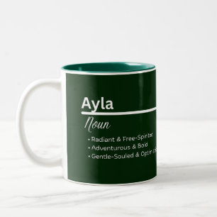 Ayla Personalisierter Name Kaffeebecher Zweifarbige Tasse