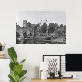 Aylesford Brücke mit Schleppkähnen Vintages Foto Poster (Heimbüro)