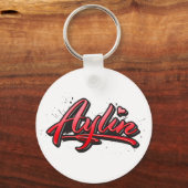 Aylin red Heart Graffiti Schlüsselger Schlüsselanhänger (Vorderseite)