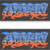 Ayman Vorname Name Graffiti Aufkleber Sticker (Vorderseite)