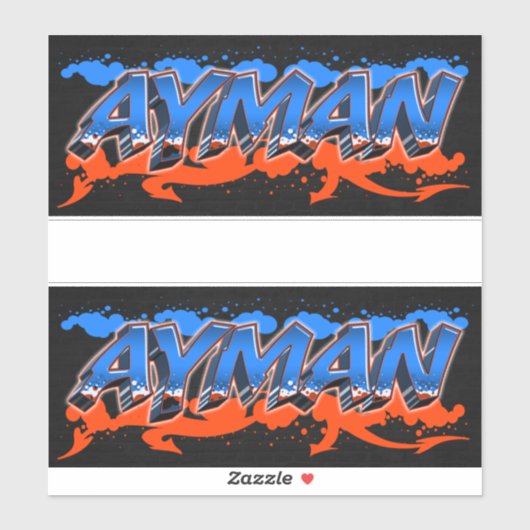 Ayman Vorname Name Graffiti Aufkleber Sticker (Blatt)