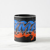 Ayman Vorname Name Graffiti blue orange Tasse (Zentrum)