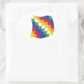 Aymara-Flag-Aufkleber Ovaler Aufkleber (Tasche)
