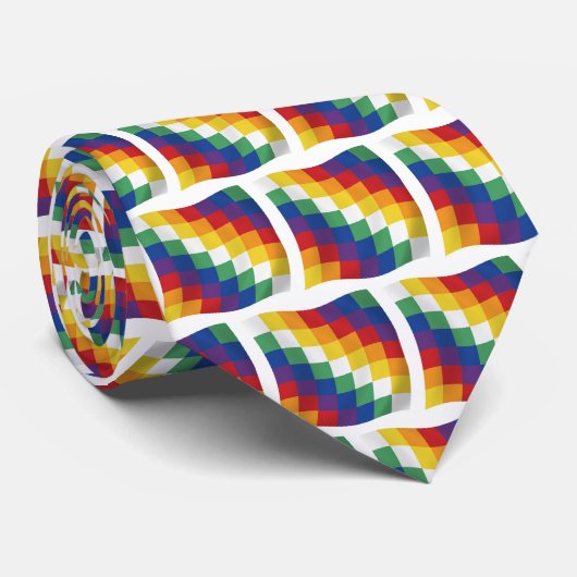 Aymara-Flagge Schlips Krawatte (Gerollt)