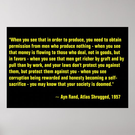 Ayn Rand, Atlas Shrugged Poster (Vorne)