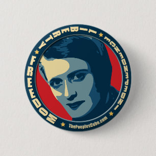 Ayn Rand - gezuckt: OHP Knopf Button