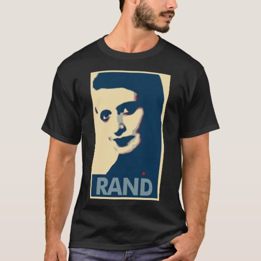 Ayn Rand-Plakat-politische Parodie T-Shirt (Vorderseite)