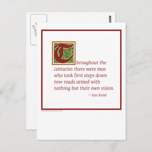 Ayn Rand Postkarte (Vorne/Hinten)