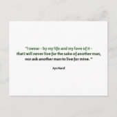 Ayn Rand Quote Postkarte (Vorderseite)