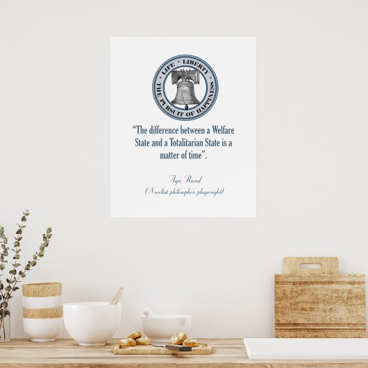 Ayn Rand Quote (Totalitarismus) Poster (Küche)