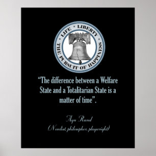 Ayn Rand Quote (Totalitarismus) Poster