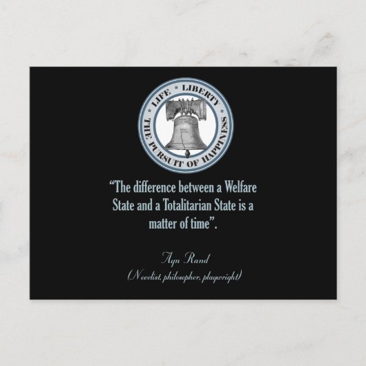 Ayn Rand Quote (Totalitarismus) Postkarte (Vorderseite)