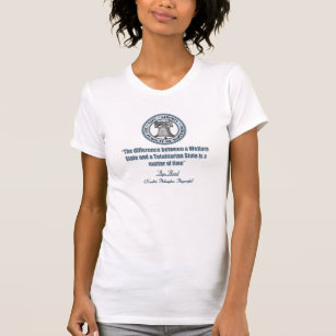 Ayn Rand-Zitat auf Wohlfahrt T-Shirt