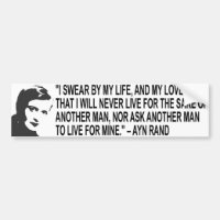 Ayn Rand-Zitat-Autoaufkleber