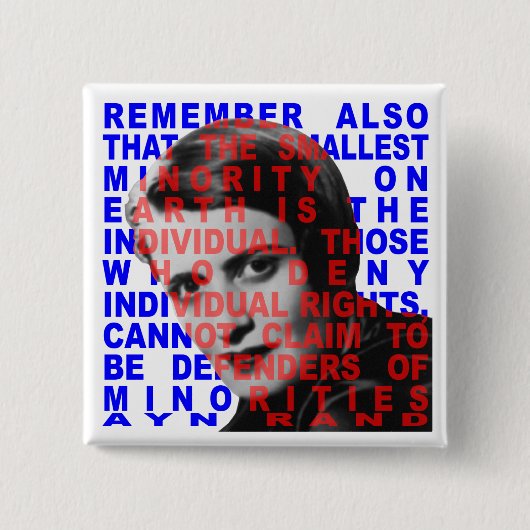 Ayn Rand-Zitat-Knopf Button (Vorderseite)