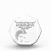 Ayn Rand zitiert auf dem kleinsten Foto der Minder (Vorderseite)