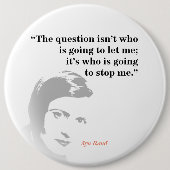 Ayn Rand zitiert zur Frage Button (Vorderseite)