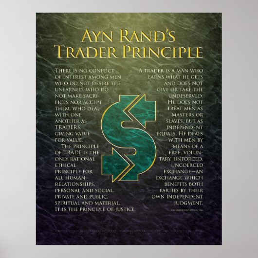 Ayn Rands "Trader Principle" Poster (Vorne)