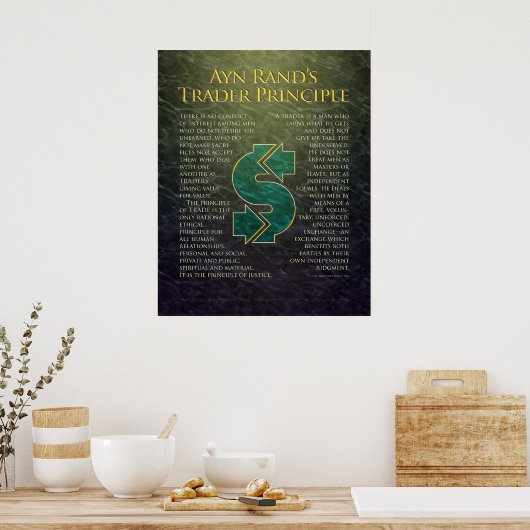 Ayn Rands "Trader Principle" Poster (Küche)