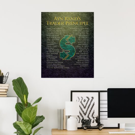 Ayn Rands "Trader Principle" Poster (Heimbüro)