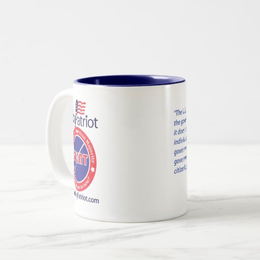 Ayn Randzitat-Kaffee-Tasse Zweifarbige Tasse (Vorderseite Links)