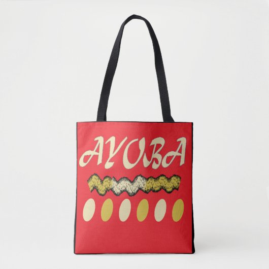 Ayoba afrikanisches Design hell rot und Senf Tasche (Vorderseite)
