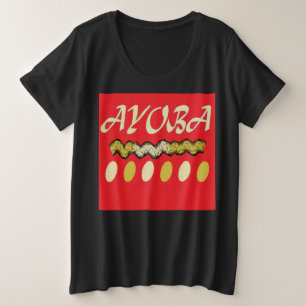 Ayoba afrikanisches Design hellrot und Senf Große Größe T-Shirt
