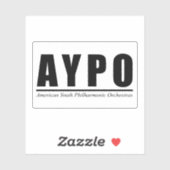 AYPO Black Logo Weißer Hintergrund Aufkleber (Blatt)
