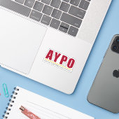 AYPO Rote Logo-Aufkleber Aufkleber (Laptop mit iPhone)