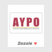 AYPO Rotes Logo Weißer Hintergrund Aufkleber (Blatt)