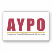 AYPO Rotes Logo Weißer Hintergrund Aufkleber (Vorderseite)