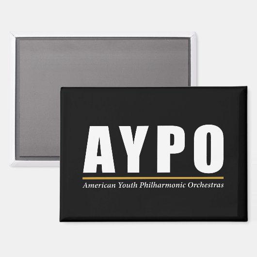 AYPO White Logo Magnet (Vorderseite/Rückseite)
