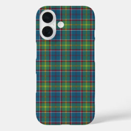 Ayrshire Scotland Tartan Blue und Green Kariert iPhone 16 Hülle