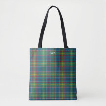 Ayrshire Tartan Blue und Green Kariert Monogram