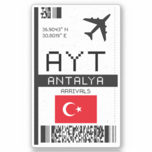 AYT Antalya Boarding Pass - Türkei Aufkleber