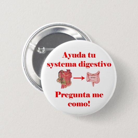 Ayuda tu systema digestivo Knopf Button (Vorne & Hinten)