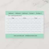 Ayurveda - Business-/Schedule Card Terminkarte (Rückseite)