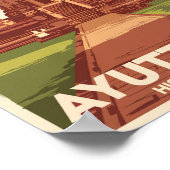 Ayutthaya Historischer Park Illustration Reisen Ku Poster (Ecke)