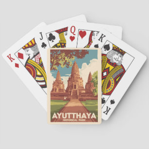 Ayutthaya Historischer Park Illustration Reisen Ku Spielkarten