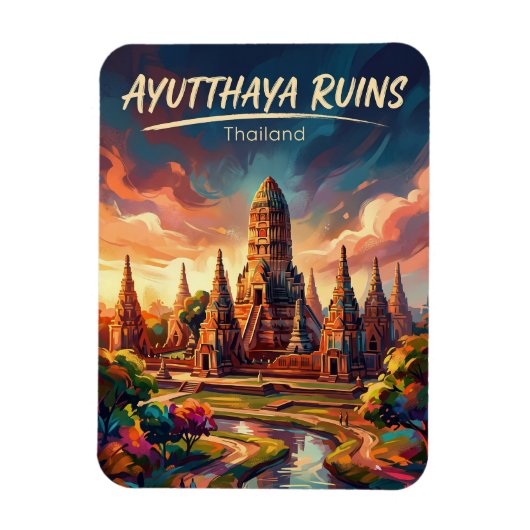 Ayutthaya Historischer Park Thailand Magnet (Vertikal)