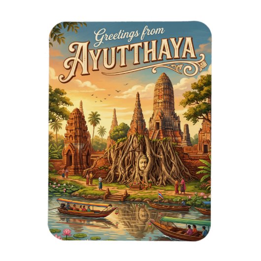 Ayutthaya Historischer Park Thailand Magnet (Vertikal)