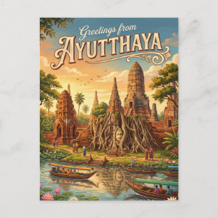 Ayutthaya Historischer Park Thailand Postkarte