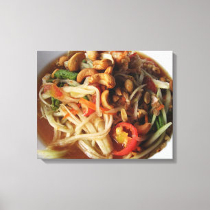 Ayutthaya Spicy Papaya Salad [Som Tam] mit Cashew Leinwanddruck