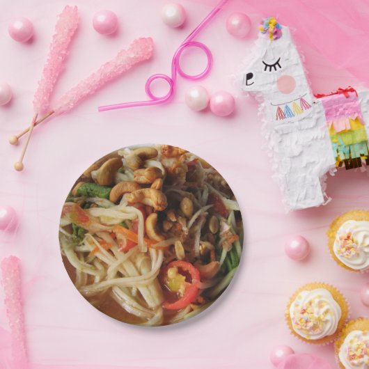 Ayutthaya Spicy Papaya Salad [Som Tam] mit Cashew Pappteller (Party)