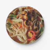 Ayutthaya Spicy Papaya Salad [Som Tam] mit Cashew Pappteller (Vorderseite)