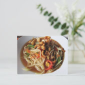 Ayutthaya Spicy Papaya Salad [Som Tam] mit Cashew Postkarte (Stehend Vorderseite)