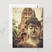 Ayutthaya Thailand Buddha-Statue Postkarte (Vorne/Hinten)