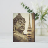 Ayutthaya Thailand Buddha-Statue Postkarte (Stehend Vorderseite)