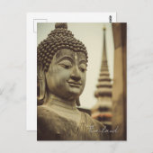 Ayutthaya Thailand Buddha-Statue Postkarte (Vorne/Hinten)